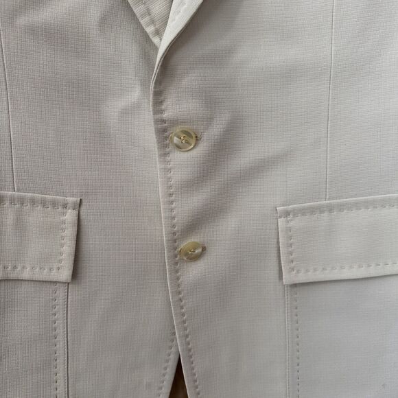 Vtg 60s Mens Kingsridge 42R Cream USA Fort Worth Made Sport Coat Suit Jacket - Picture 4 of 14